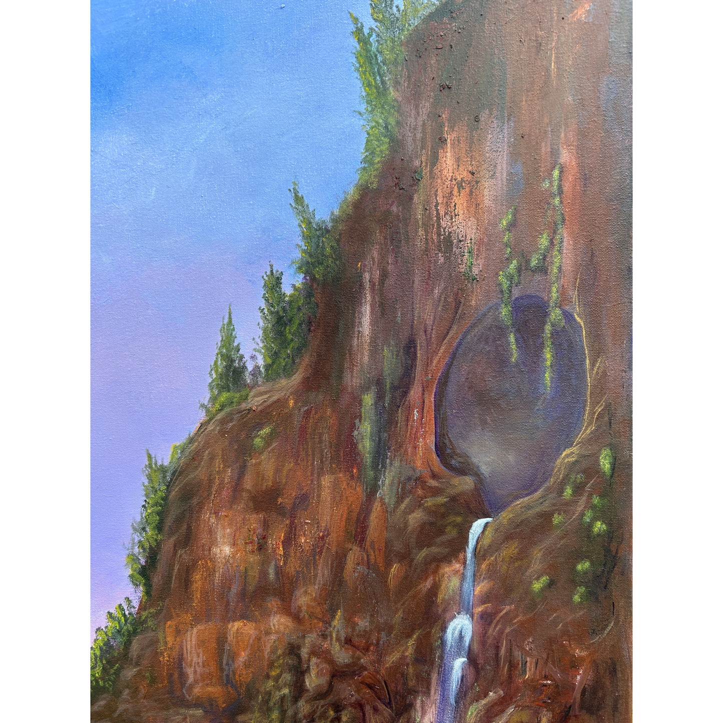 'THE CAVE OF GUIDANCE' original acrylic landscape painting