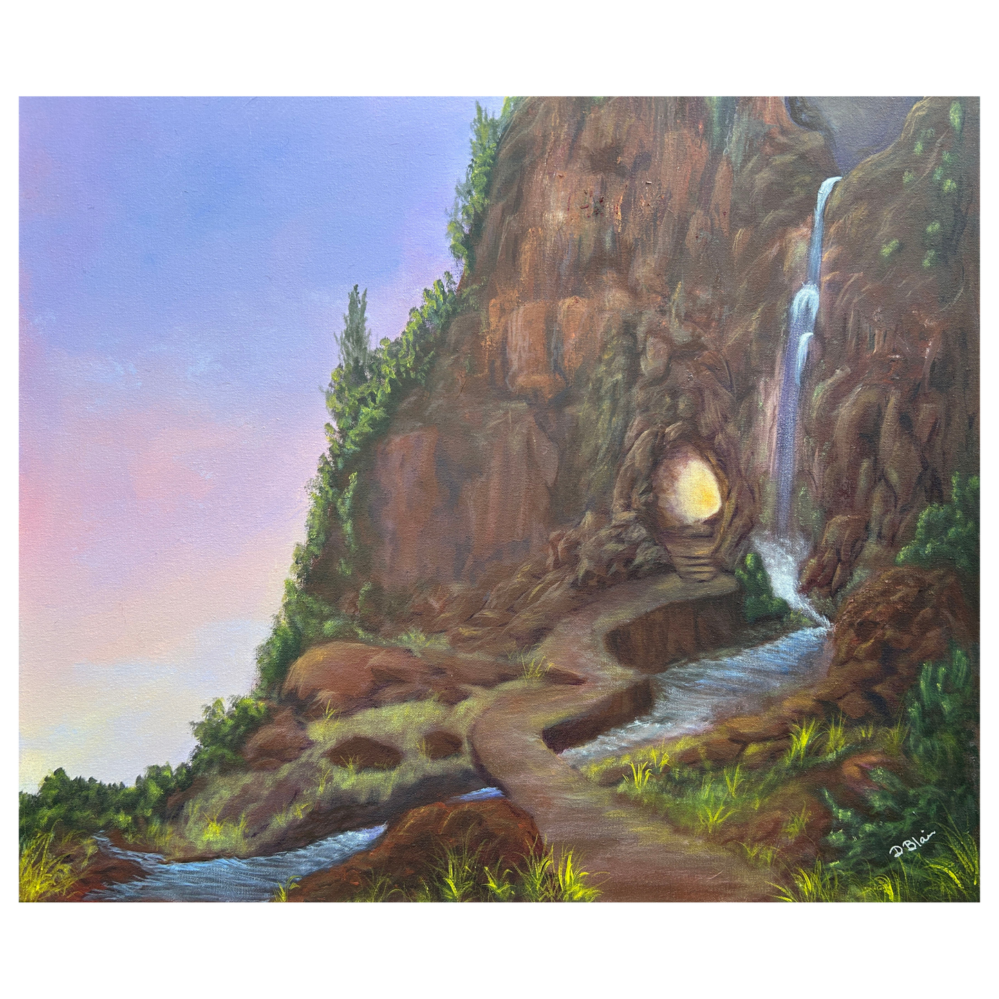 'THE CAVE OF GUIDANCE' original acrylic landscape painting