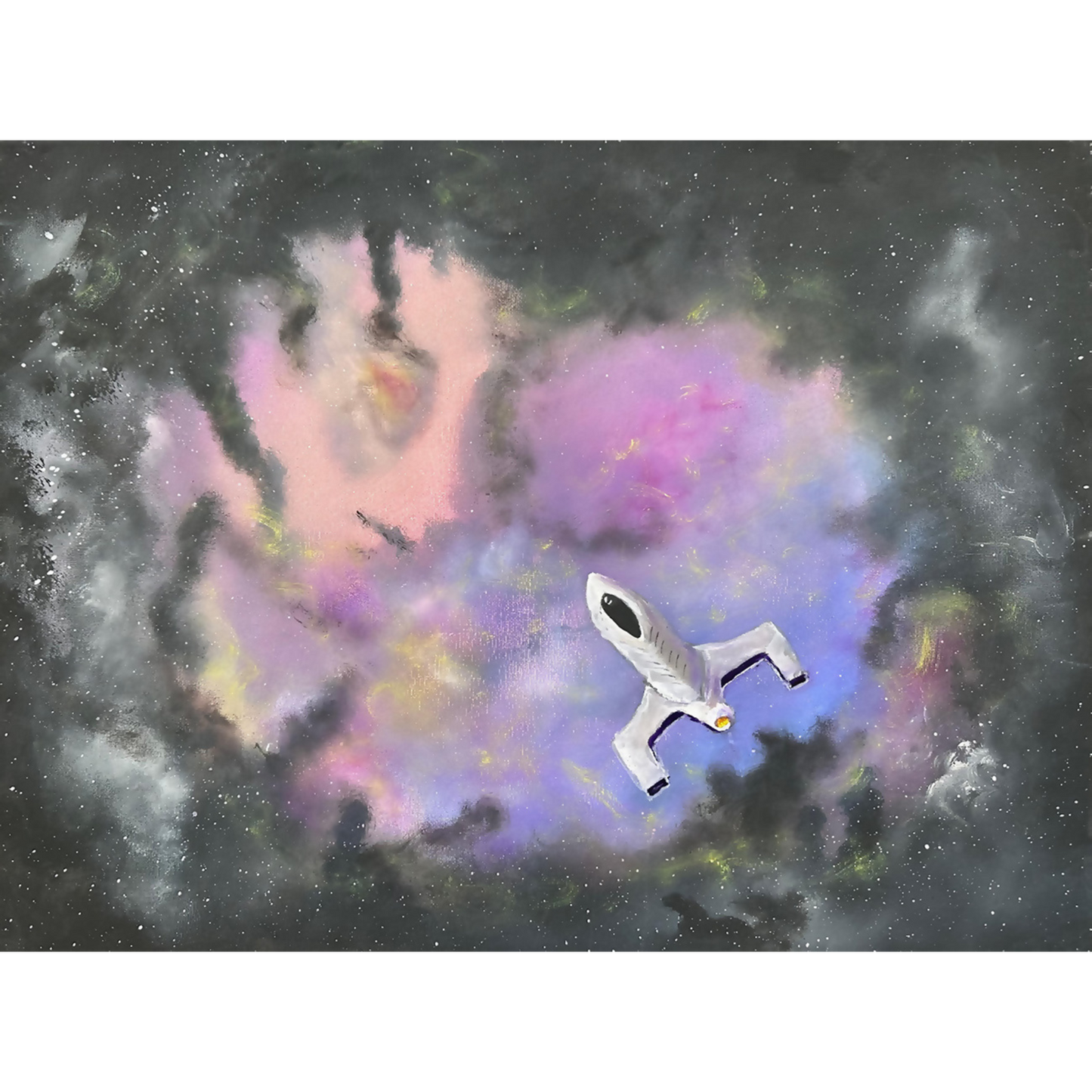 'PROGRESS WATCHED' original acrylic space painting