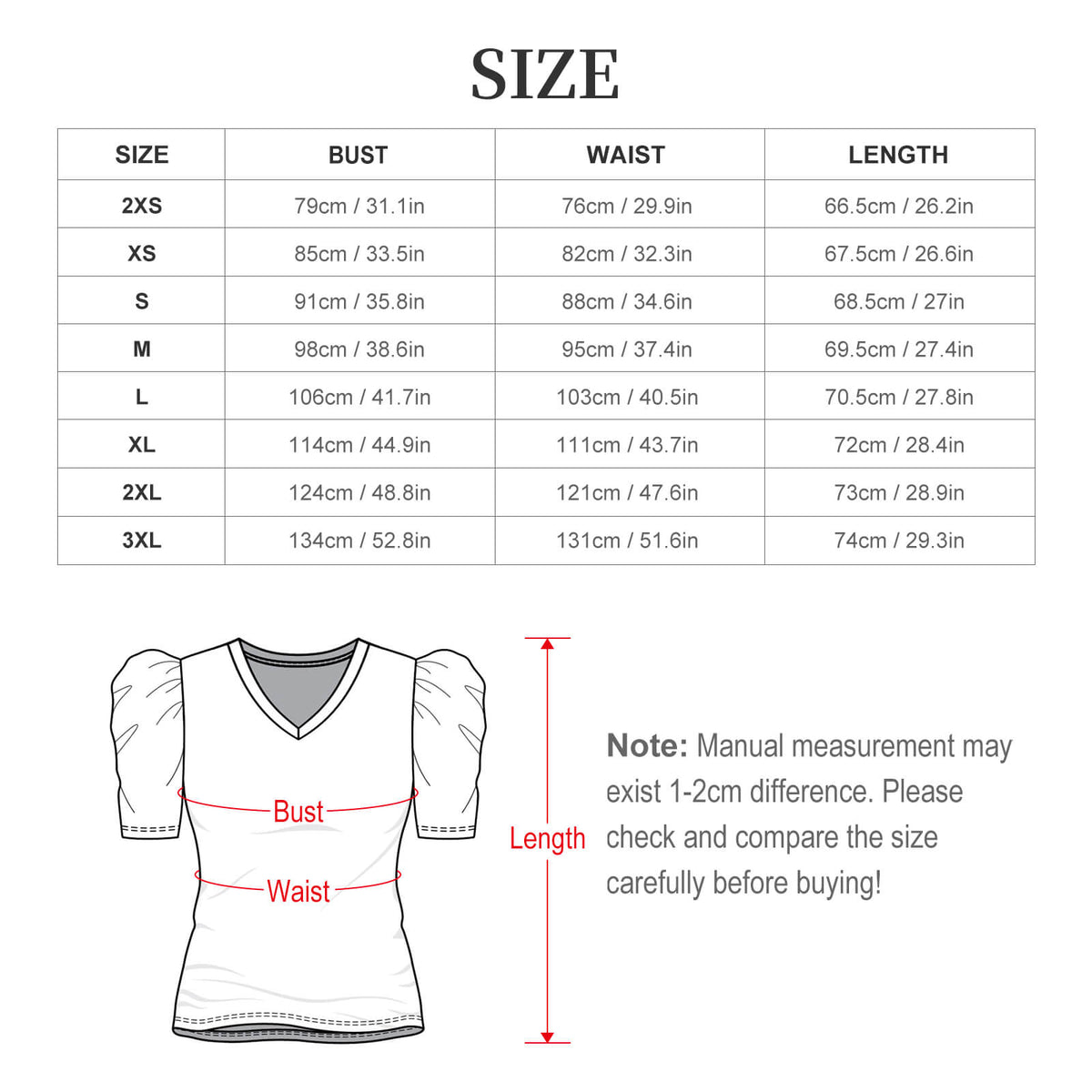 In Living Color Puff Short Sleeve Top(All-Over Printing)
