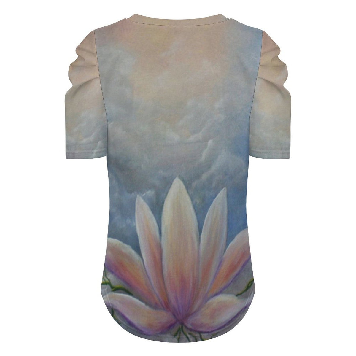 In Living Color Puff Short Sleeve Top(All-Over Printing)