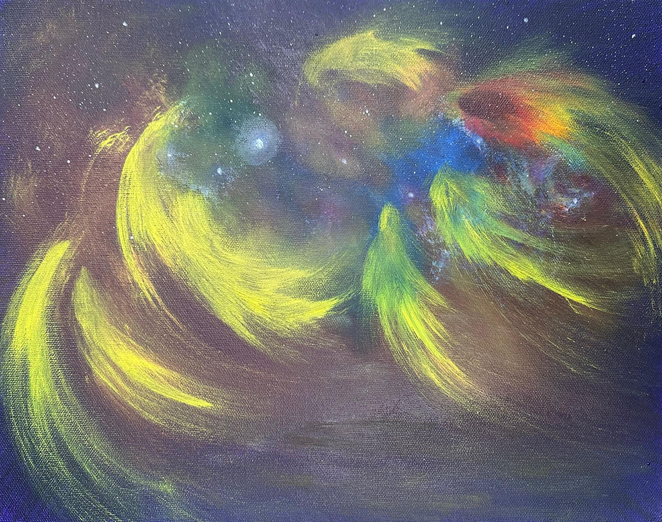 'ANCESTORS' original acrylic space painting