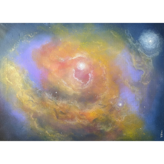 'SPACE' original acrylic space nebula painting
