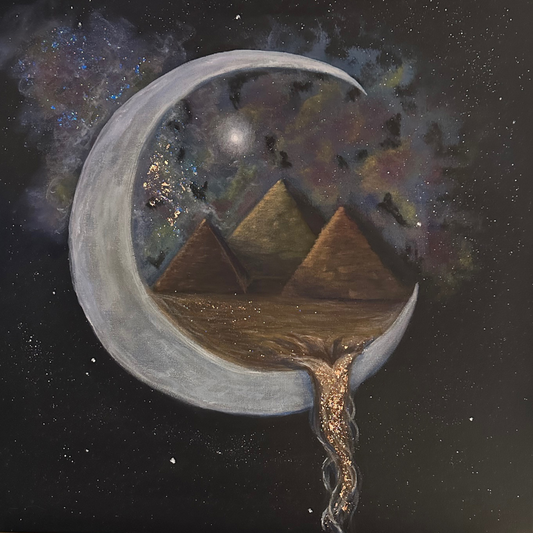 'TIME FLOWS' original acrylic space painting